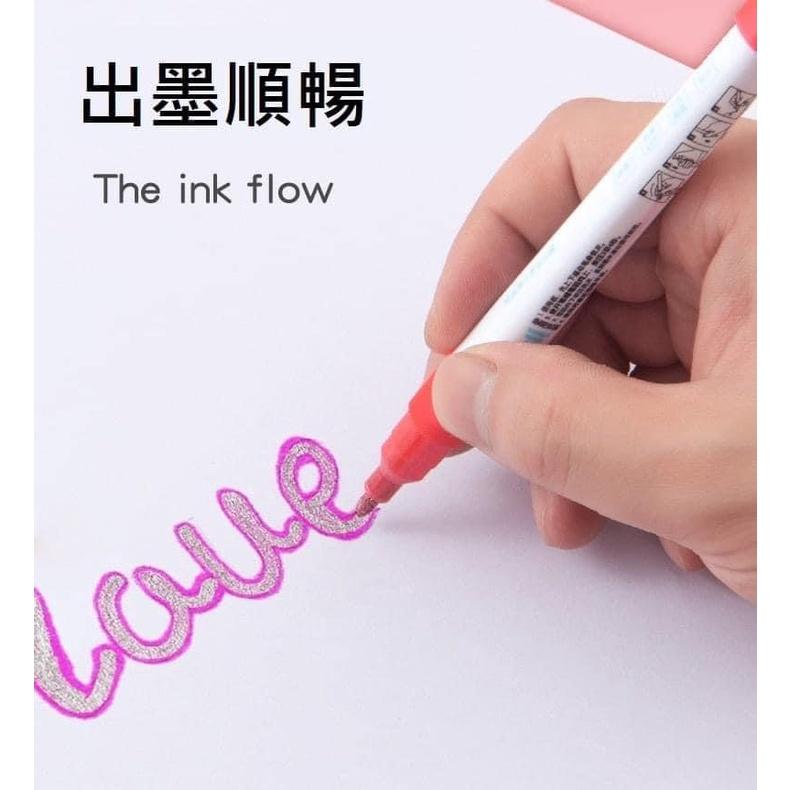 雙線輪廓彩色馬克筆8支套-細節圖5