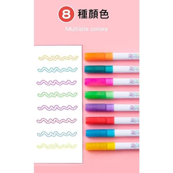 雙線輪廓彩色馬克筆8支套-細節圖6