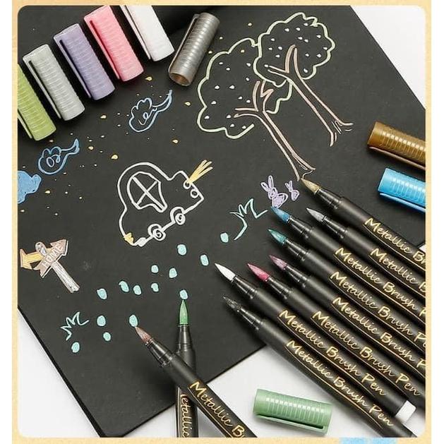 軟頭毛筆金屬馬克筆10色組-細節圖2