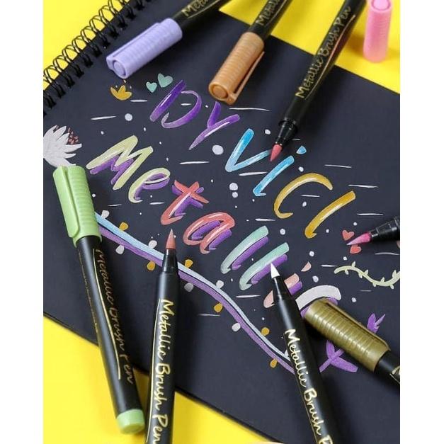 軟頭毛筆金屬馬克筆10色組-細節圖4