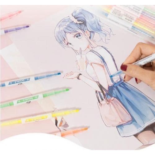 雙頭螢光筆6色袋裝(一組3袋）-細節圖3