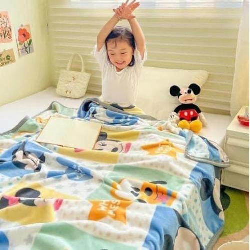 可愛迪士尼珊瑚絨標準雙人床大條毛毯被-細節圖2