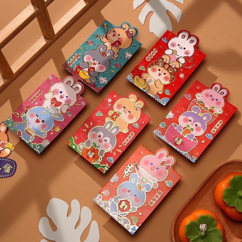 立體兔耳朵兔年燙金紅包袋（一組4套）-細節圖3