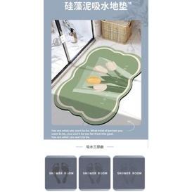 田園風小紅書爆款硅藻泥防滑速乾地墊-細節圖2