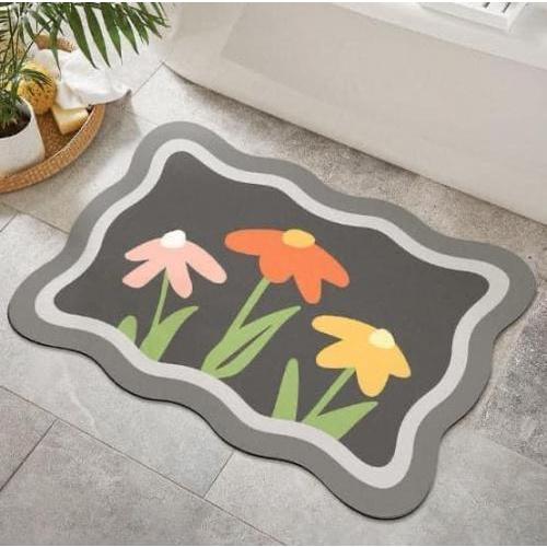 田園風小紅書爆款硅藻泥防滑速乾地墊-細節圖7