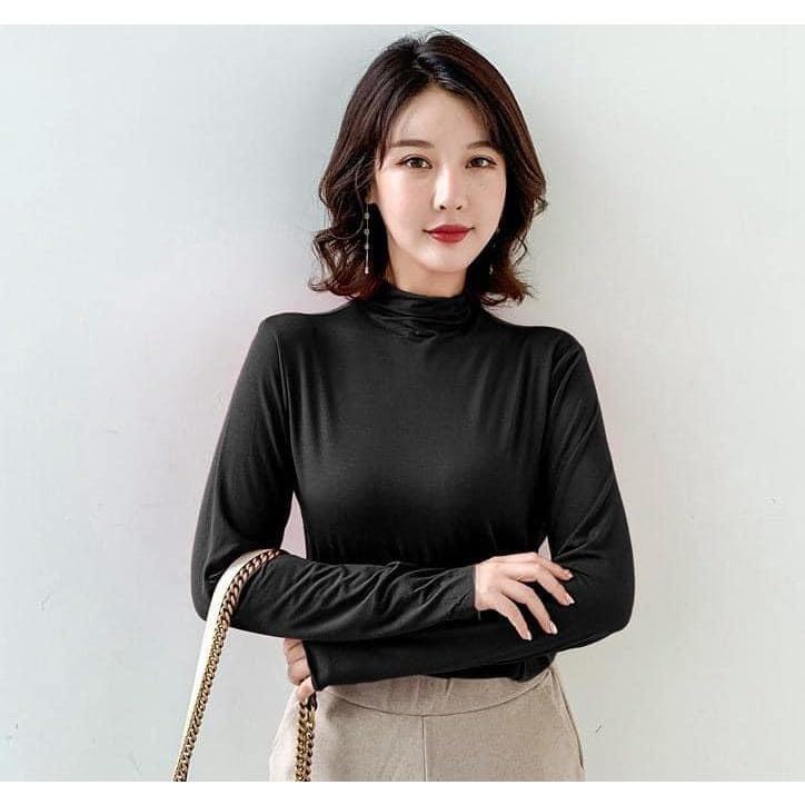 韓版半高領多色打底衣-細節圖4