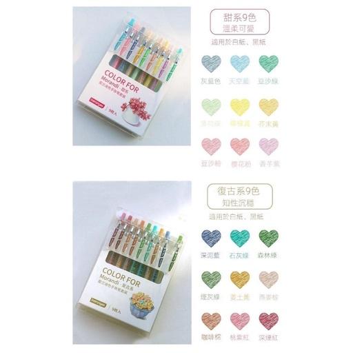 莫蘭迪按動中性筆9入套裝-細節圖2