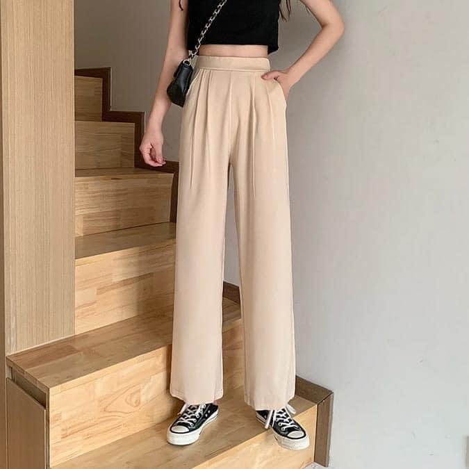 寬鬆垂感高腰直筒闊腿西裝褲-細節圖5