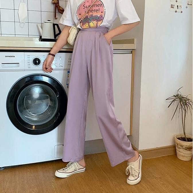 寬鬆垂感高腰直筒闊腿西裝褲-細節圖7