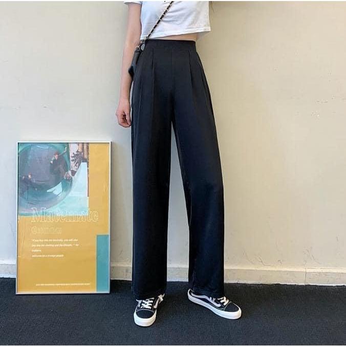 寬鬆垂感高腰直筒闊腿西裝褲-細節圖9