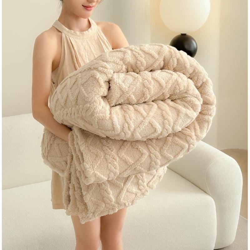 出口美國Costco羊羔絨3D立體浮雕毯子-細節圖3