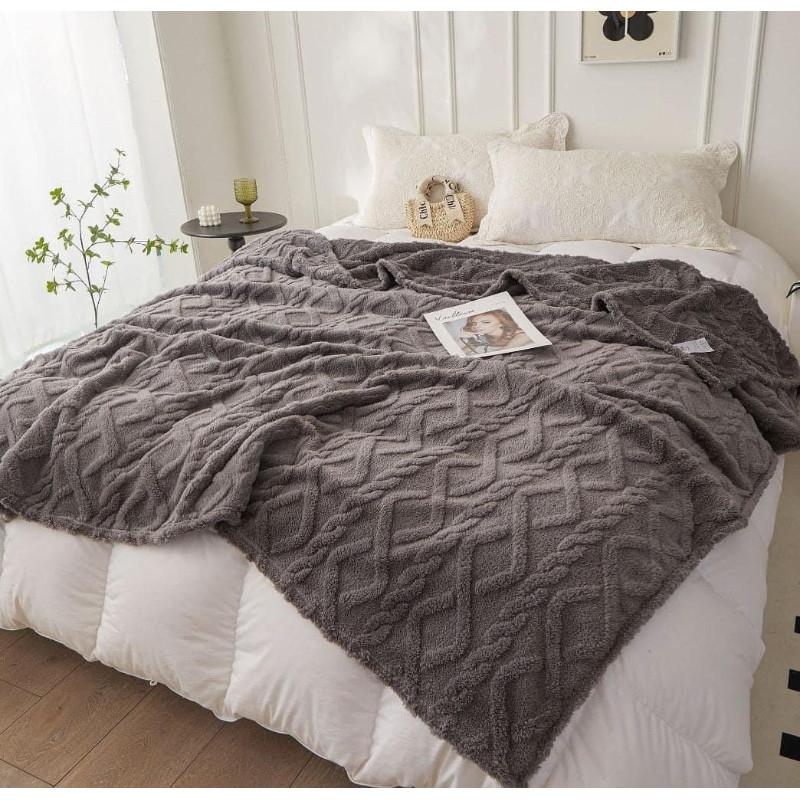 出口美國Costco羊羔絨3D立體浮雕毯子-細節圖5