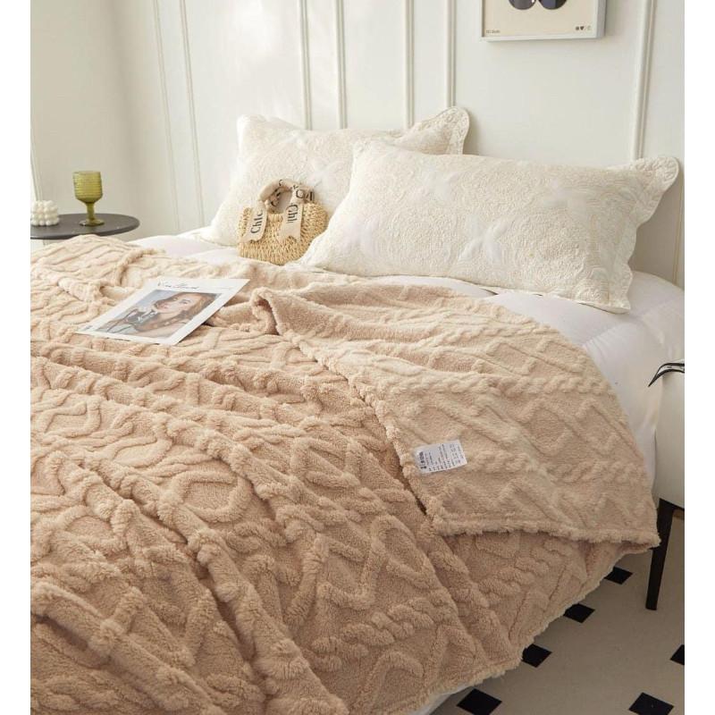 出口美國Costco羊羔絨3D立體浮雕毯子-細節圖7