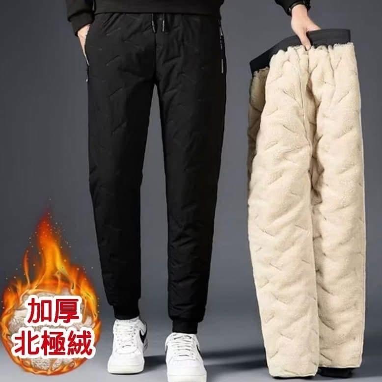 加厚“北極絨”+羽絨棉＋風衣褲束口褲長褲-細節圖5
