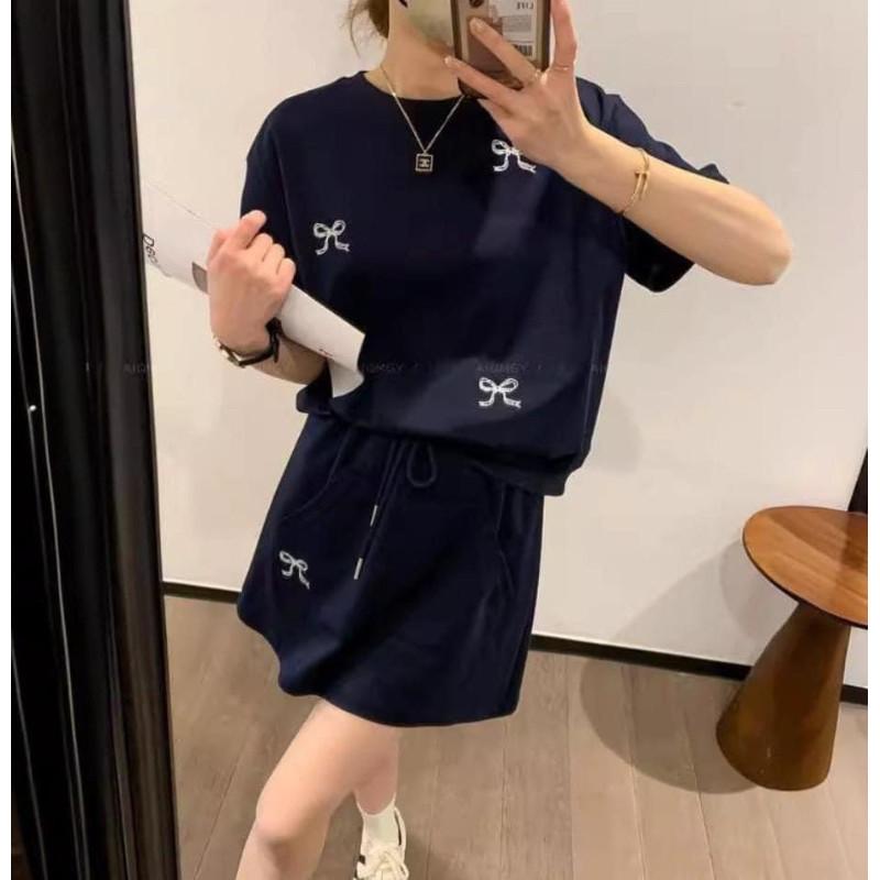 韓國蝴蝶結寬鬆褲裙兩件套-細節圖3