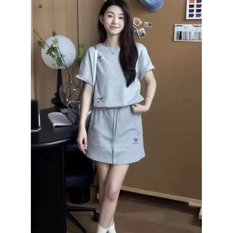 韓國蝴蝶結寬鬆褲裙兩件套-細節圖5