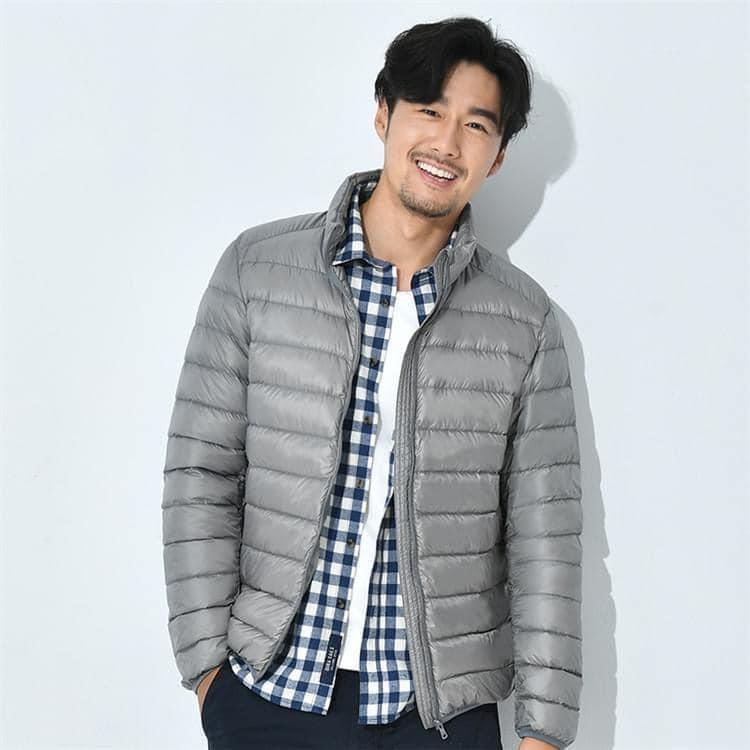 立領大尺碼極輕保暖輕羽絨外套-細節圖5