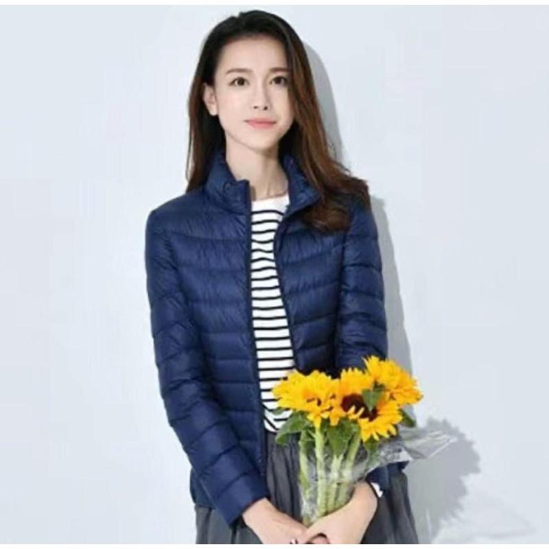 立領大尺碼極輕保暖輕羽絨外套-細節圖7