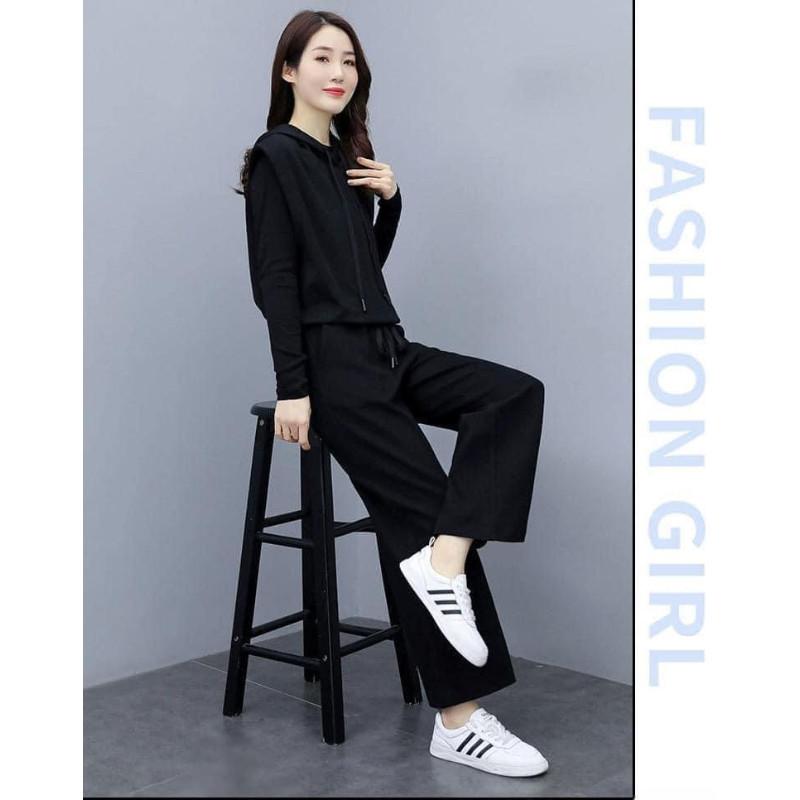 韓國東大門寬鬆連帽背心３件套-細節圖8