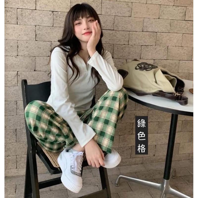 出清“整件”羊羔絨寬鬆格子高腰褲長褲-細節圖6