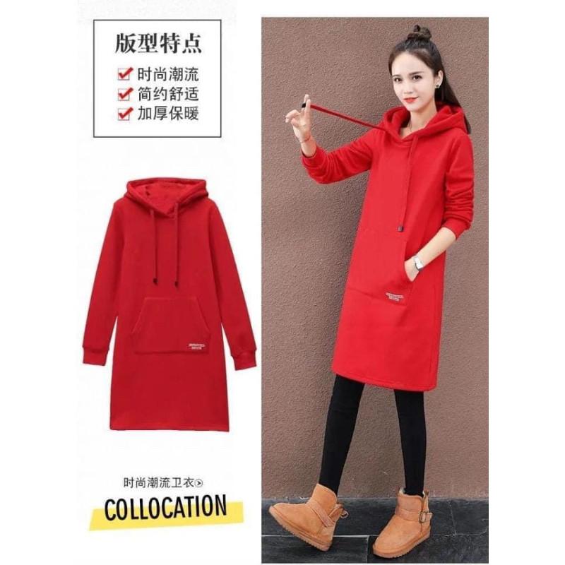 韓版抓絨加厚字母中長版帽Ｔ-細節圖7