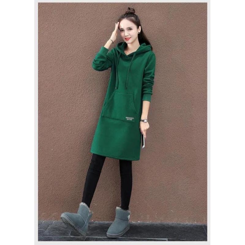 韓版抓絨加厚字母中長版帽Ｔ-細節圖9