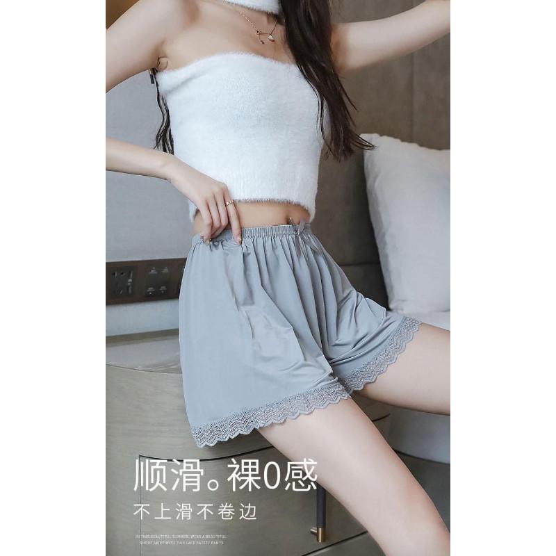 冰絲緞面蕾絲邊褲內搭褲睡褲-細節圖2