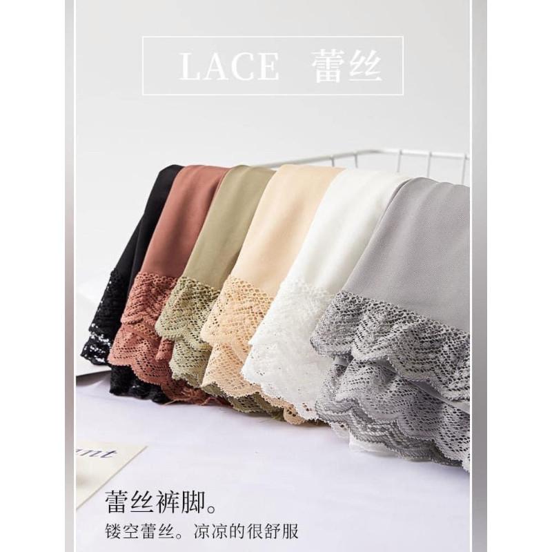 冰絲緞面蕾絲邊褲內搭褲睡褲-細節圖3