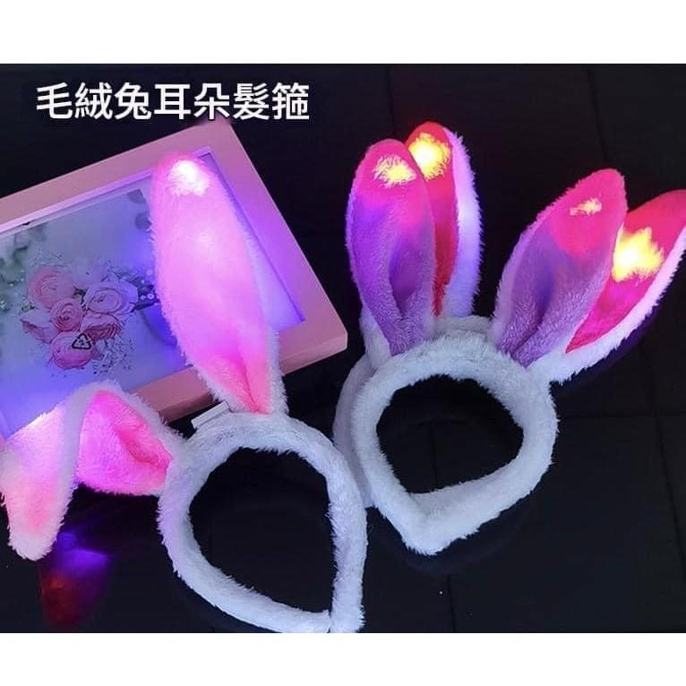 LED七彩發光可彎曲兔耳朵頭箍(一組3個)-細節圖3