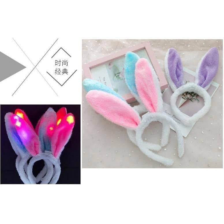 LED七彩發光可彎曲兔耳朵頭箍(一組3個)-細節圖7