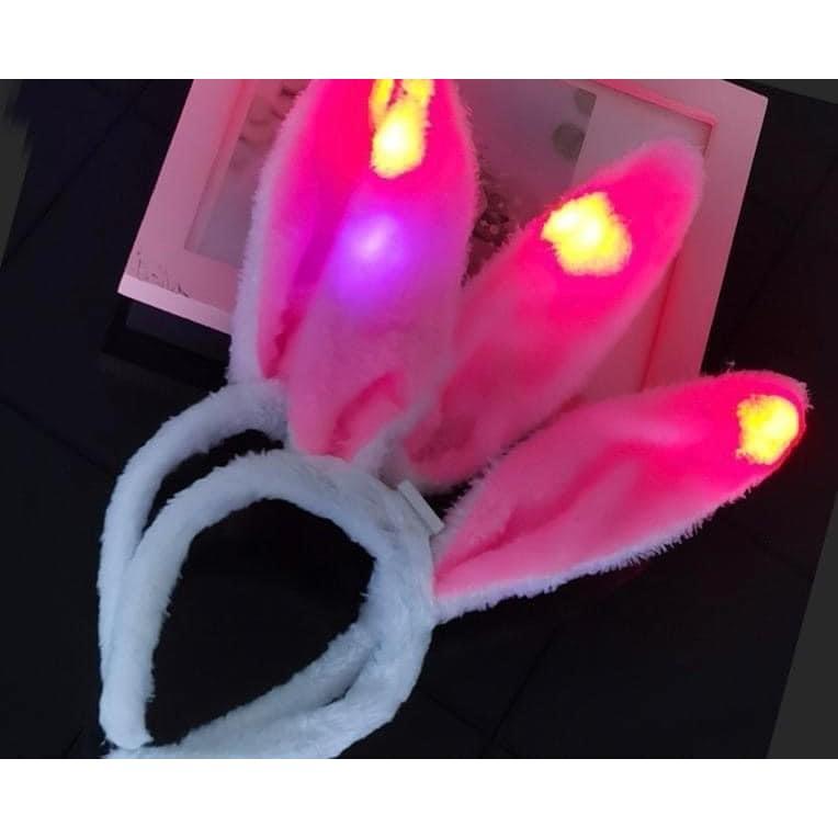 LED七彩發光可彎曲兔耳朵頭箍(一組3個)-細節圖8