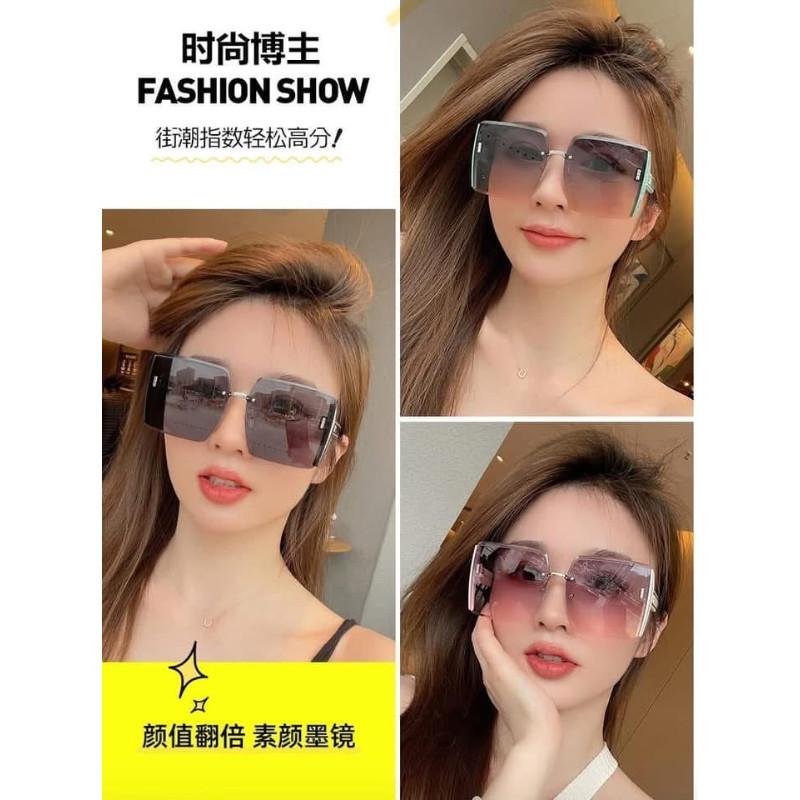 無框方形漸變色半透明墨鏡-細節圖2