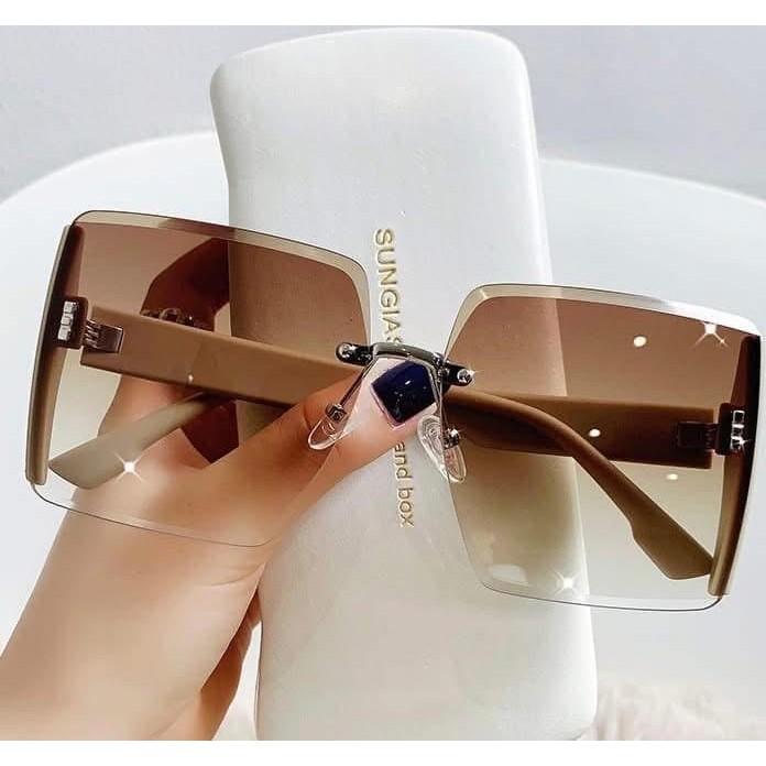 無框方形漸變色半透明墨鏡-細節圖3