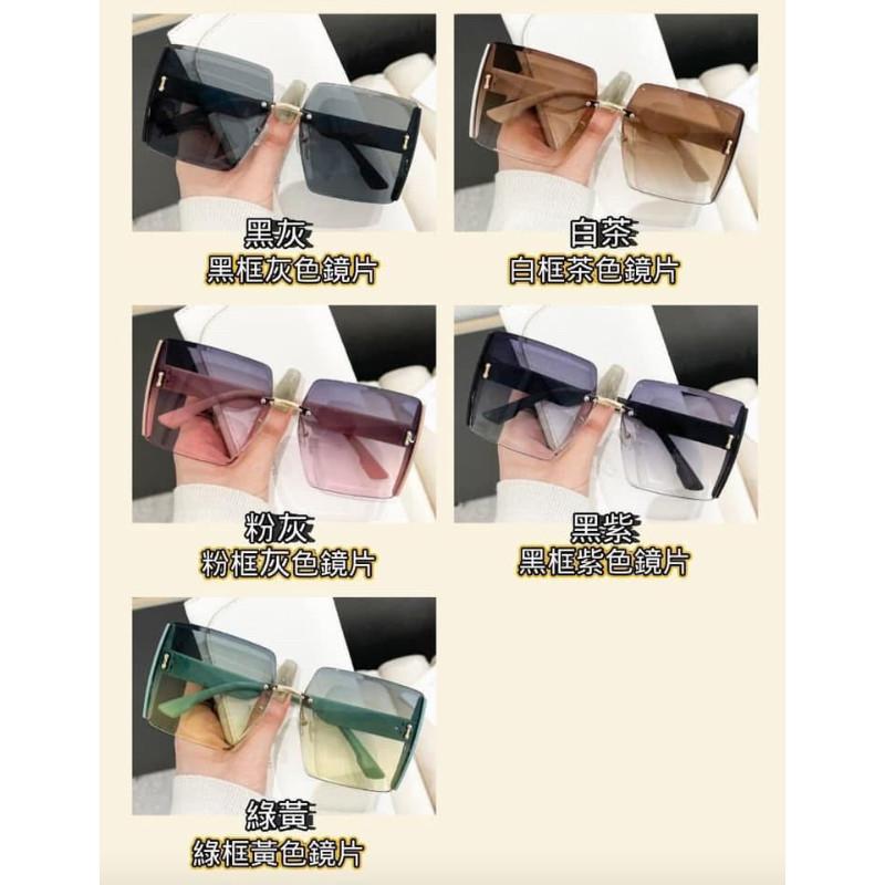 無框方形漸變色半透明墨鏡-細節圖7