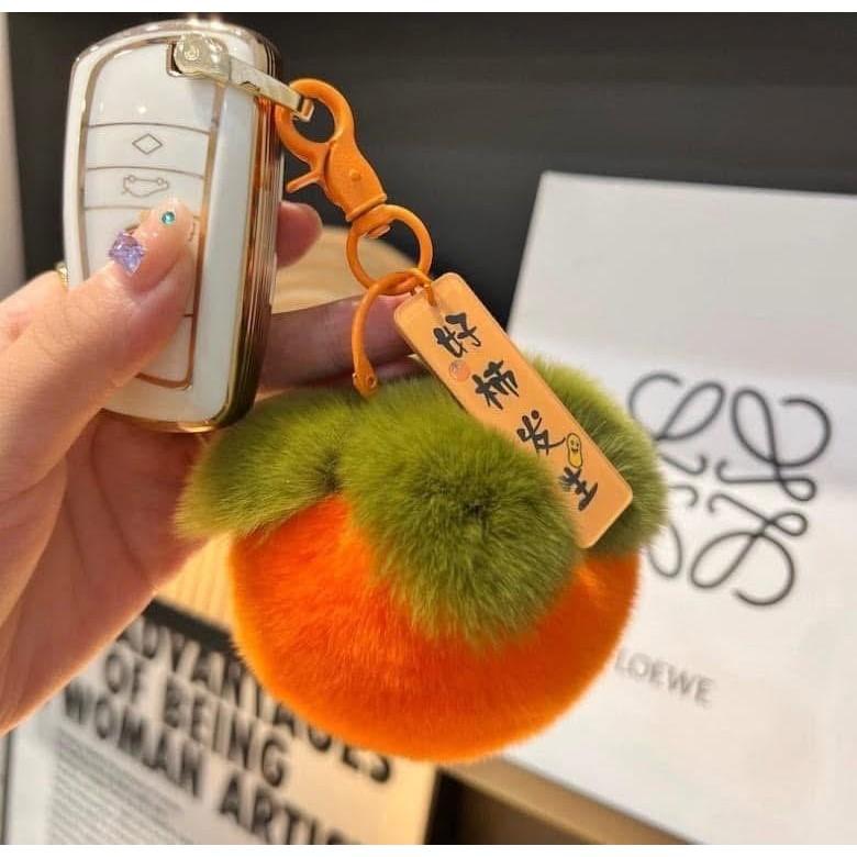 毛絨軟Q好柿發生掛件吊飾(一組2個)-細節圖4