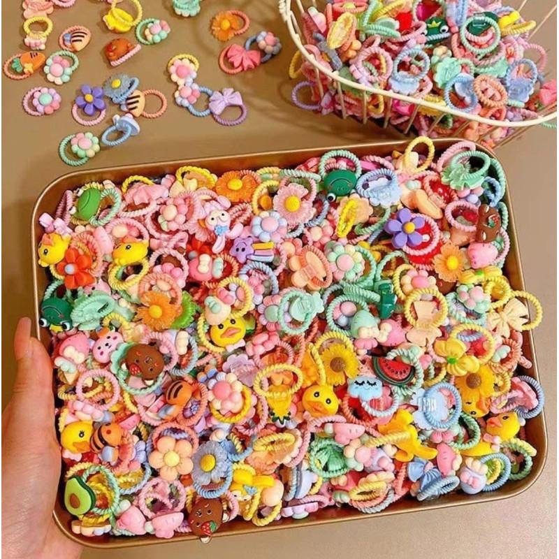 兒童50入可愛動物水果不傷髮髮繩-細節圖5