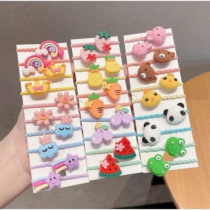 兒童50入可愛動物水果不傷髮髮繩-細節圖7