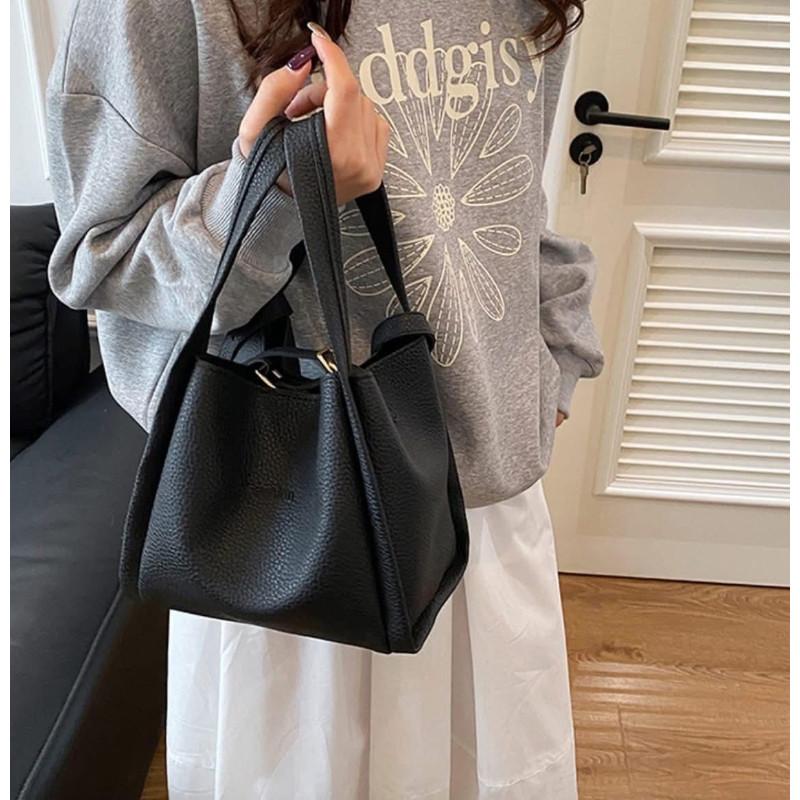 韓國1+1子母包手提側背菜籃子水桶包-細節圖3