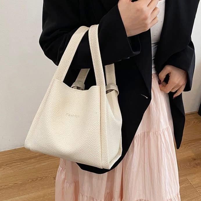 韓國1+1子母包手提側背菜籃子水桶包-細節圖4