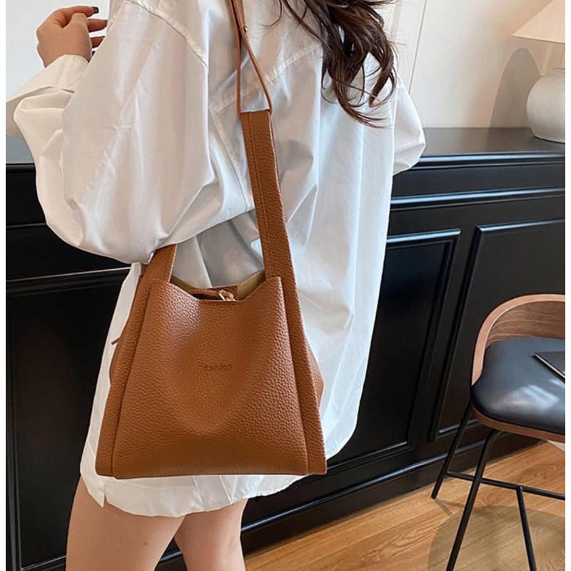 韓國1+1子母包手提側背菜籃子水桶包-細節圖5