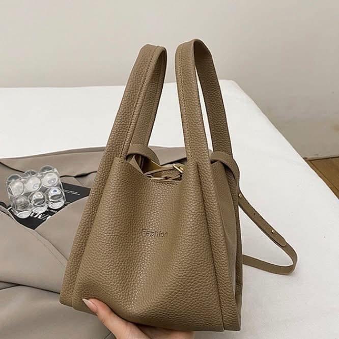 韓國1+1子母包手提側背菜籃子水桶包-細節圖7