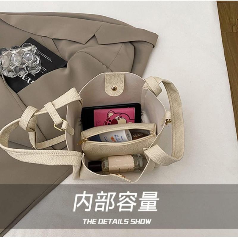 韓國1+1子母包手提側背菜籃子水桶包-細節圖8