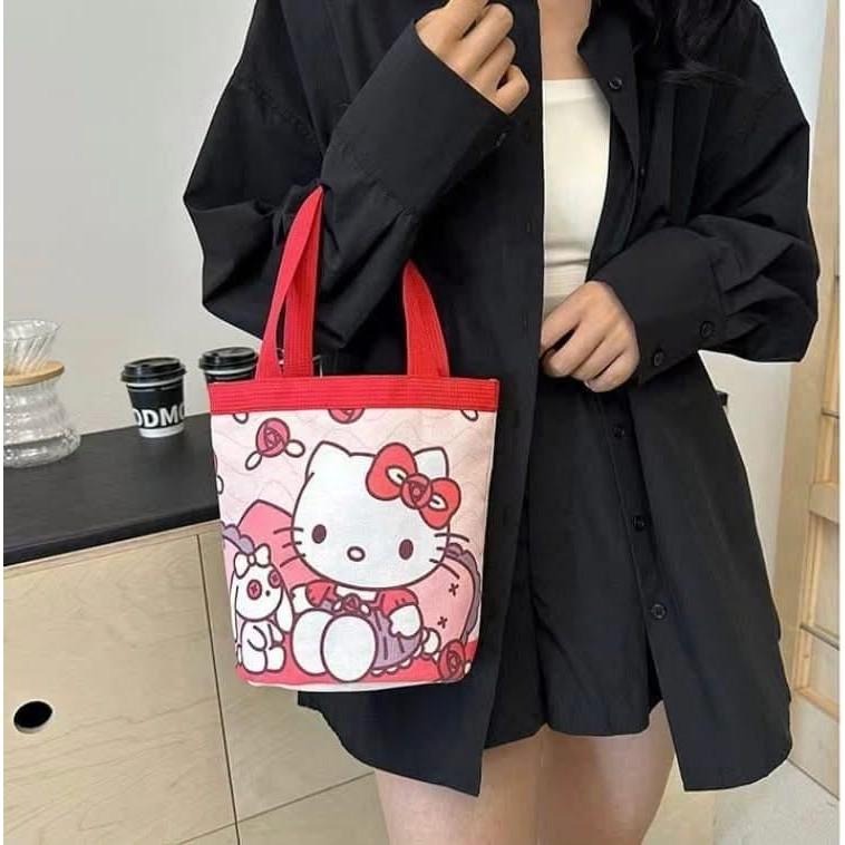 可愛三麗鷗手拎水桶包帆布包-細節圖2