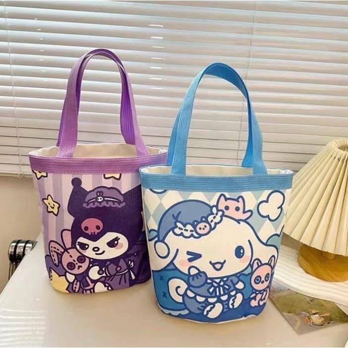 可愛三麗鷗手拎水桶包帆布包-細節圖4