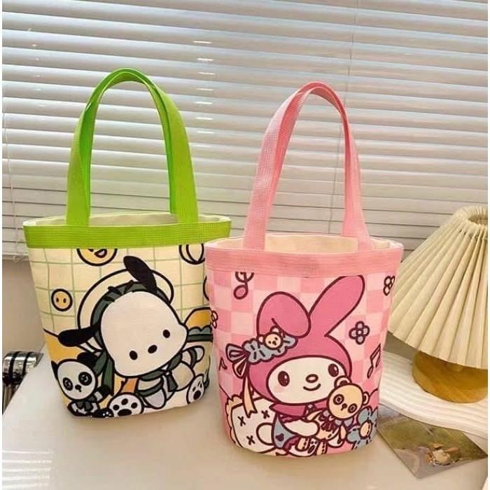 可愛三麗鷗手拎水桶包帆布包-細節圖5