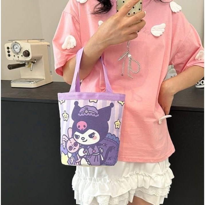 可愛三麗鷗手拎水桶包帆布包-細節圖8