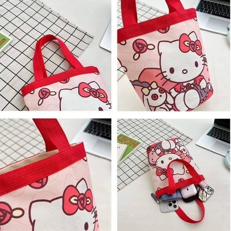 可愛三麗鷗手拎水桶包帆布包-細節圖9