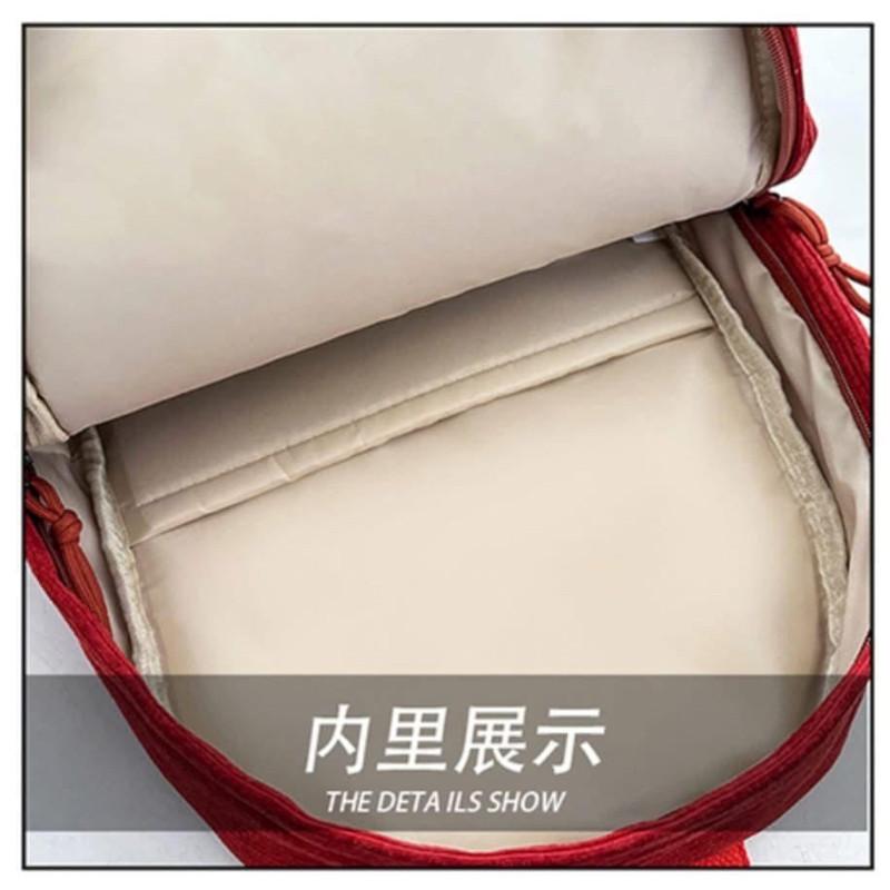 KITTY雜貨舖~燈芯絨雙杯袋後背包-細節圖6