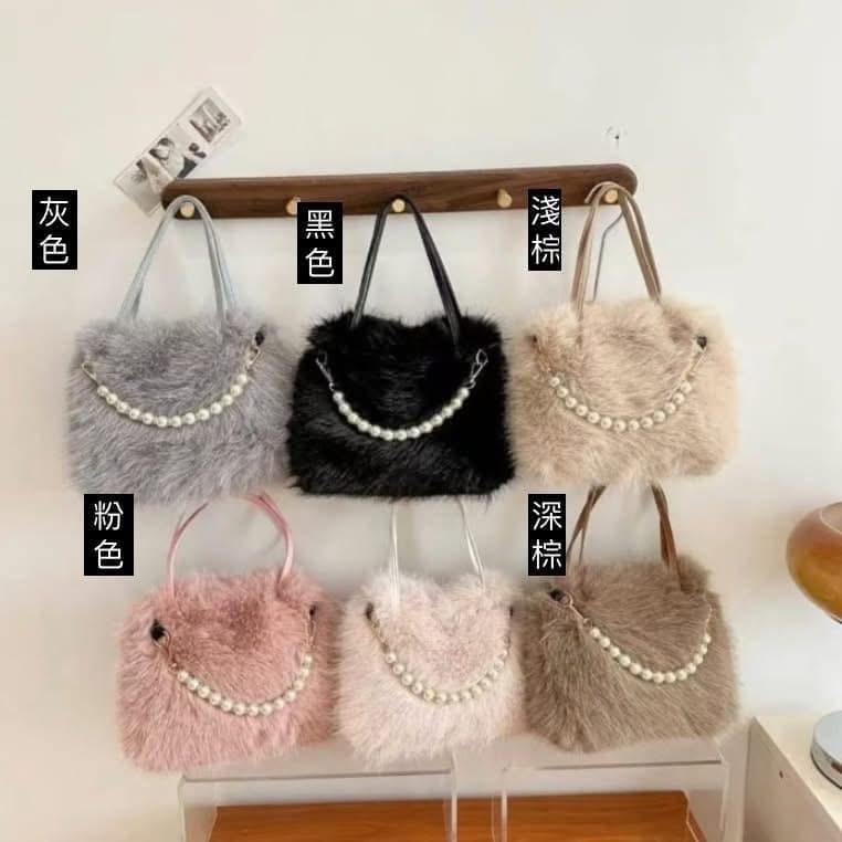 珍珠毛茸茸手提包側背包斜背包-細節圖6