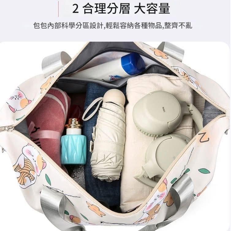 貓咪雙層擴充空間防水收納袋旅行袋-細節圖9